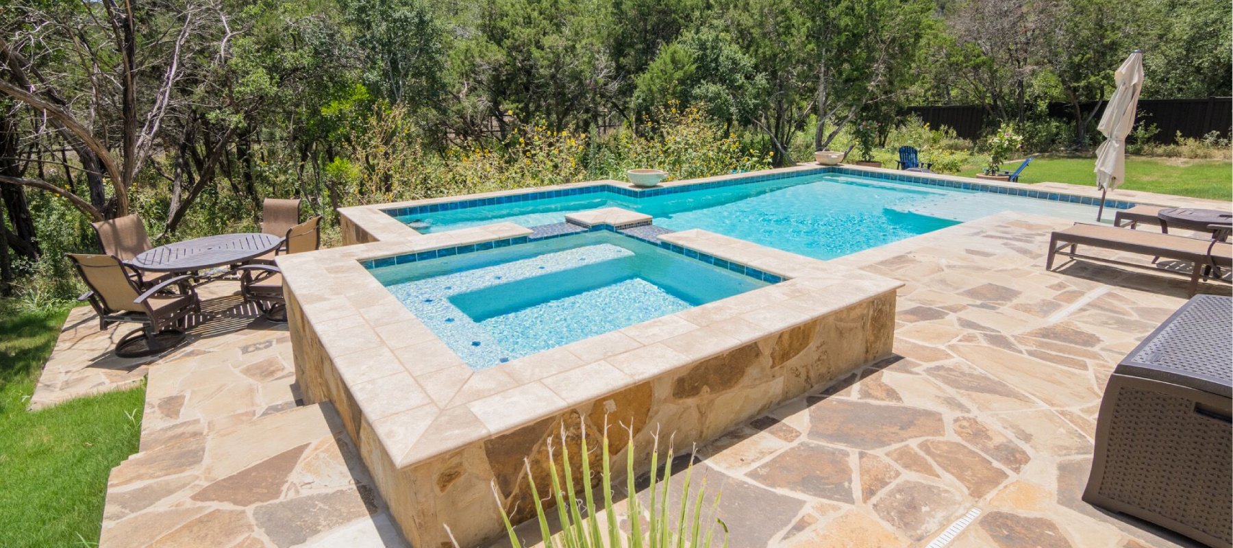 rectangular crystal clear pool